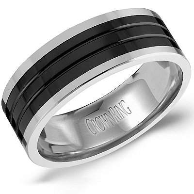 TORQUE by Crown Ring Tungsten Carbide Comfort Fit 8mm Ring - TU-0013