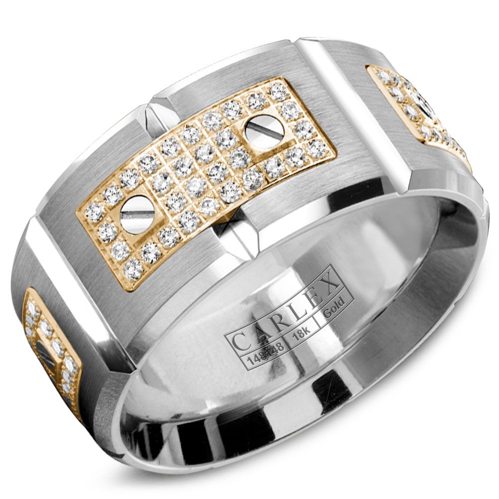 Carlex Mens Two Tone Designer Ring   WB 9796YW S 